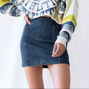 FREE PEOPLE Modern Femme Denim Mini